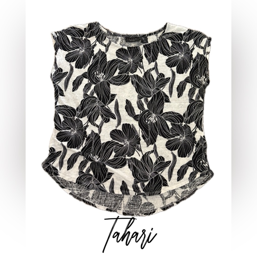 Tahari Black Floral Women's Blouse
